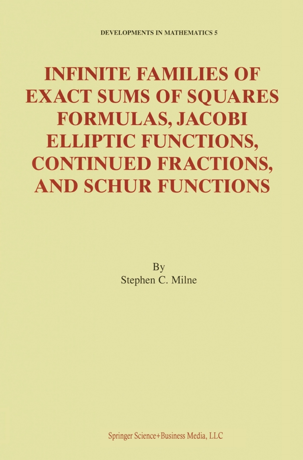 Infinite Families of Exact Sums of Squares Formulas, Jacobi Elliptic Functions, Continued Fractions, and Schur Functions